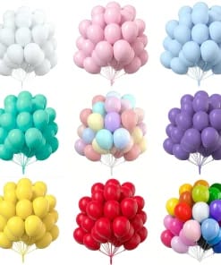 50pcs Matte 5 Inch Balloons With 2 Roll Ribbon Perfect For Birthday Parties Weddings And Events Vibrant Colors And Easy