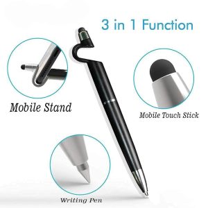 3-in-1 Stylus Pen with Mobile Stand & Writing Pen