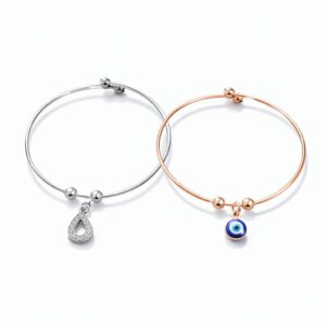 Adjustable Charm Hand Bracelet Set for Women (2 Pieces)