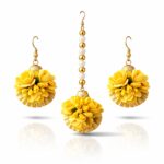 Yellow Floral Necklace & Earrings Jewellery Set for Women